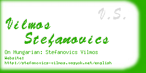 vilmos stefanovics business card